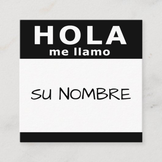 hola su nombre platz quadratische visitenkarte (Vorderseite)