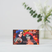 Hola Vallarta Catrinas 1718 QR Code Calling Card Visitenkarte (Stehend Vorderseite)