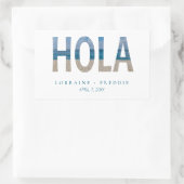Hola Welcome Mexico Beach Foto Wedding Rechteckiger Aufkleber (Tasche)