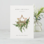 Holber-Star-Zierkiefer-Branch Frohe Weihnachten (Stehend Vorderseite)