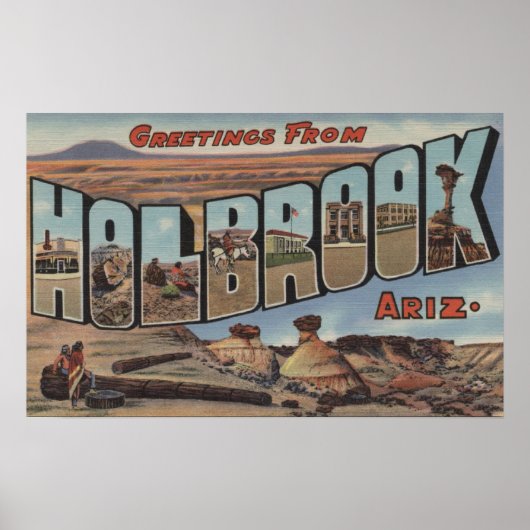 Holbrook, Arizona - Große Buchstabenszenen Poster (Vorne)