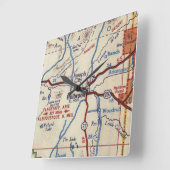 Holbrook Arizona Vintage Map Quadratische Wanduhr (Winkel)