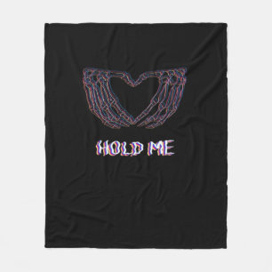 Hold Me Classic - Skeletton Handherz Fleecedecke