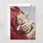 Hold Me Tight Cat Art Postcard Postkarte (Vorne/Hinten)