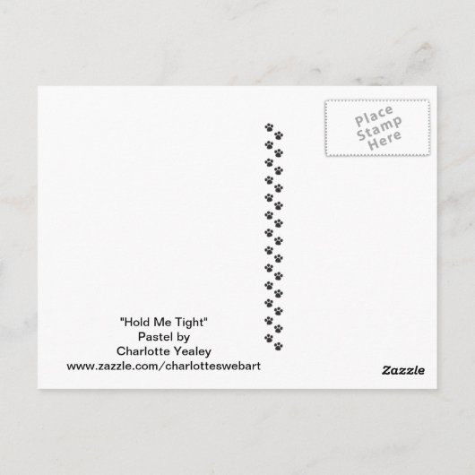 Hold Me Tight Cat Art Postcard Postkarte (Rückseite)