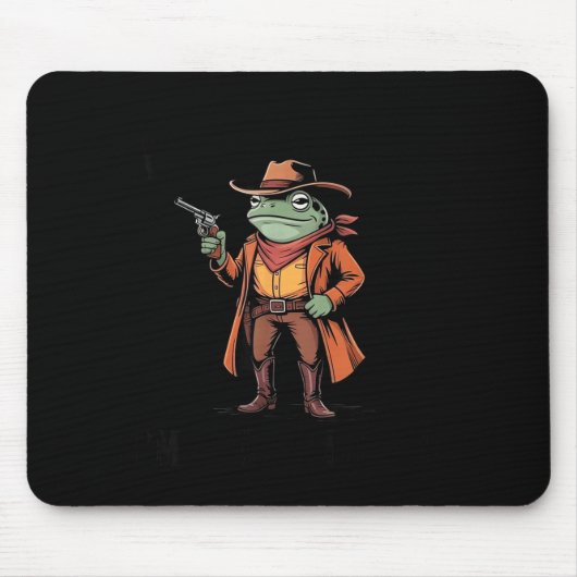 Hold On Partner Im Overstimulated Frog Cowboy Humo Mousepad (Vorne)