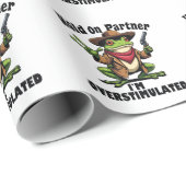 Hold on Partner i'm überstimuliert Frog ADHD Geschenkpapier (Rolleneckpunkt)