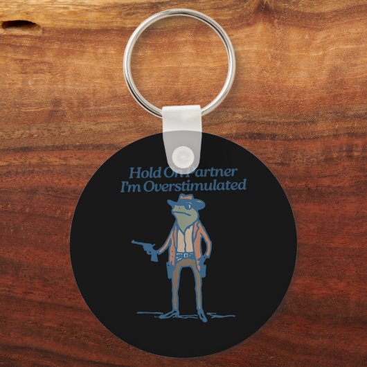 Hold on Partner Im überstimulierten Cowboy Frog Vi Schlüsselanhänger (Vorderseite)