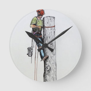Hold on tight tree surgeon runde wanduhr