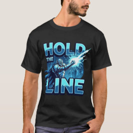 Hold The Line Futuristic Hero Gaming Motivation T-Shirt