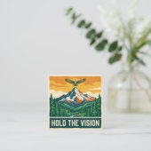 Hold The Vision Quadratische Visitenkarte (Stehend Vorderseite)