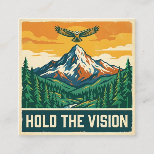 Hold The Vision Quadratische Visitenkarte (Vorderseite)