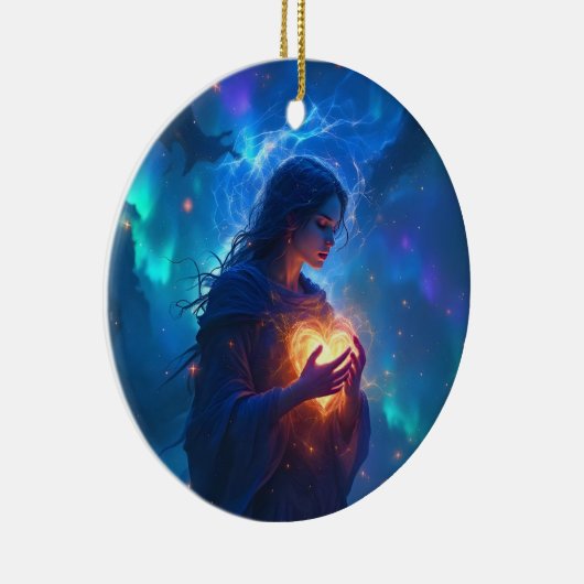 Hold your heart forever, I miss you, sympathy Keramik Ornament (Rechts)