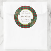 Holday Kitchen Holly Kariert Backaufkleber Runder Aufkleber (Tasche)