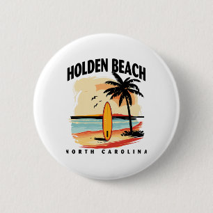Holden Beach North Carolina Surfbrett Surfen Männe Button