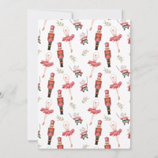 Holdiay Nutcracker Weihnachtsfeierliche Party Einl Einladung (Rückseite)