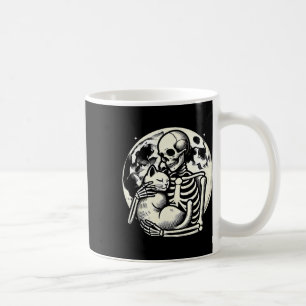Holding Cat Spooky Skull Halloween Gothic Kitty Kaffeetasse