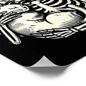 Holding Cat Spooky Skull Halloween Gothic Kitty Poster (Ecke)