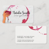 Holding Glass of Wine | A Toast | Cheers Visitenkarte (Vorne/Hinten)