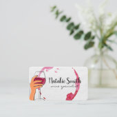Holding Glass of Wine | A Toast | Cheers Visitenkarte (Stehend Vorderseite)