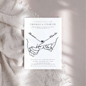 Holding Hand Minimale Lässige Elopement Hochzeit Einladung