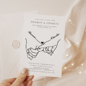 Holding Hand Minimale Lässige Elopement Hochzeit Einladung