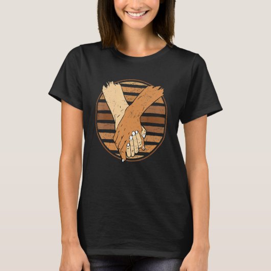 Holding Hands Black History Month BLM Melanin Coup T-Shirt (Vorderseite)
