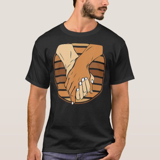 Holding Hands Black History Month BLM Melanin Coup T-Shirt (Vorderseite)