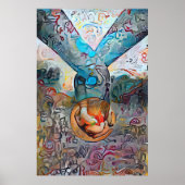 Holding Hands | Colorful Abstract Love Poster (Vorne)