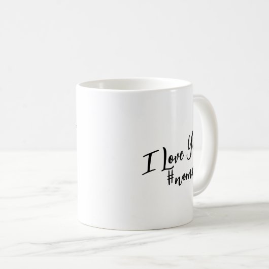 Holding Hands Custom Name Valentine Mug Kaffeetasse (VorderseiteRechts)