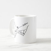 Holding Hands Custom Name Valentine Mug Kaffeetasse (Vorderseite Links)