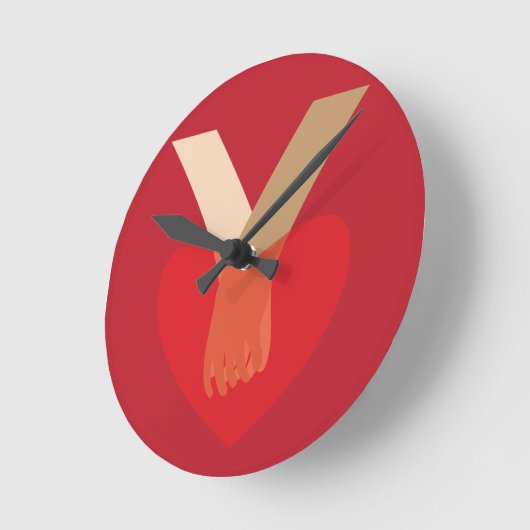 Holding Hands Runde Wanduhr (Winkel)