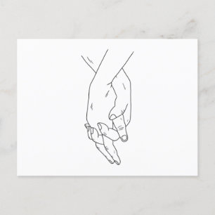 Holding Hands Stroke Postkarte
