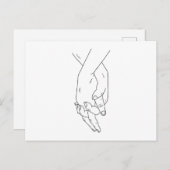 Holding Hands Stroke Postkarte (Vorne/Hinten)