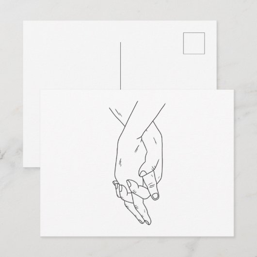 Holding Hands Stroke Postkarte (Vorne/Hinten)
