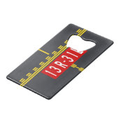 Holding Point Marking 13R-31L Geldbeutel Flaschenöffner (Rückseite Schrägansicht)