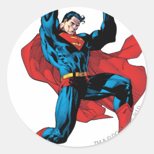 Holding up a heavy object runder aufkleber