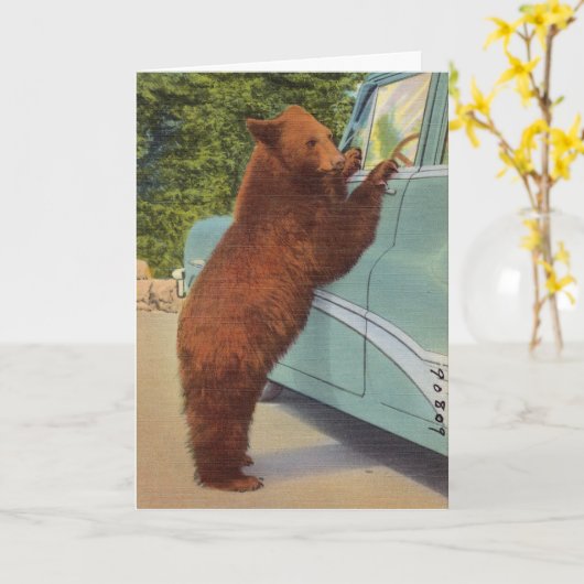 Holdup-Bär im Yellowstone Nationalpark Blank Karte (Gelbe Blume)