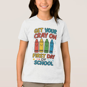 Hole deinen Stift raus am ersten Schultag Mädchen Tri-Blend Shirt