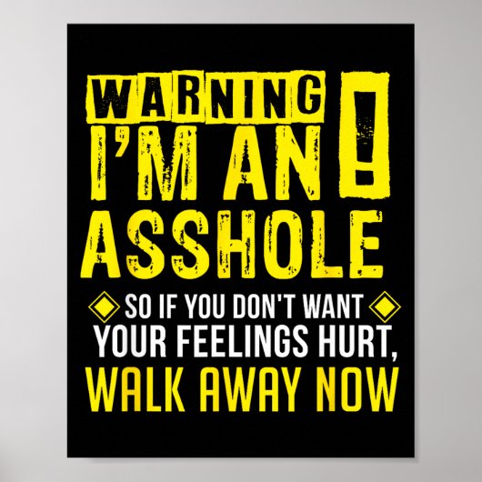Hole Holes Warning Profanity Fun Gag Gift  Poster (Vorne)
