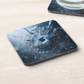 hole in glass, cracks getränkeuntersetzer (Linke Seite)