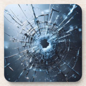 hole in glass, cracks getränkeuntersetzer (Vorderseite)