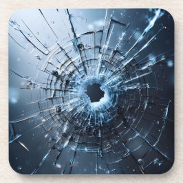 hole in glass, cracks getränkeuntersetzer