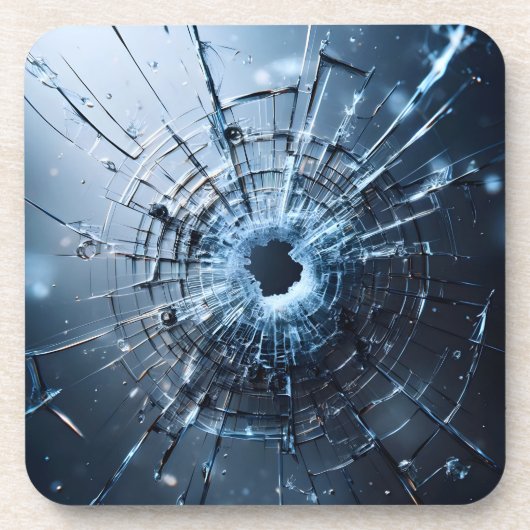 hole in glass, cracks getränkeuntersetzer (Vorderseite)