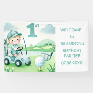 Hole in One 1. Geburtstag Junge Golf Par-ty Banner