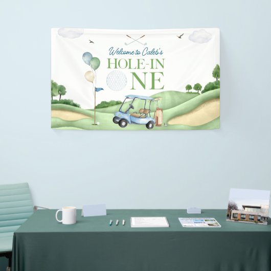 Hole In One Boy Golf First Birthday Par-Tee Banner (Messeveranstaltung)