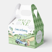Hole In One Boy Golf First Birthday Par-Tee Geschenkschachtel (Rückseite)