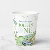 Hole In One Boy Golf First Birthday Par-Tee Pappbecher (Rückseite)