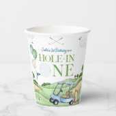 Hole In One Boy Golf First Birthday Par-Tee Pappbecher (Vorderseite)