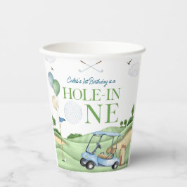 Hole In One Boy Golf First Birthday Par-Tee Pappbecher